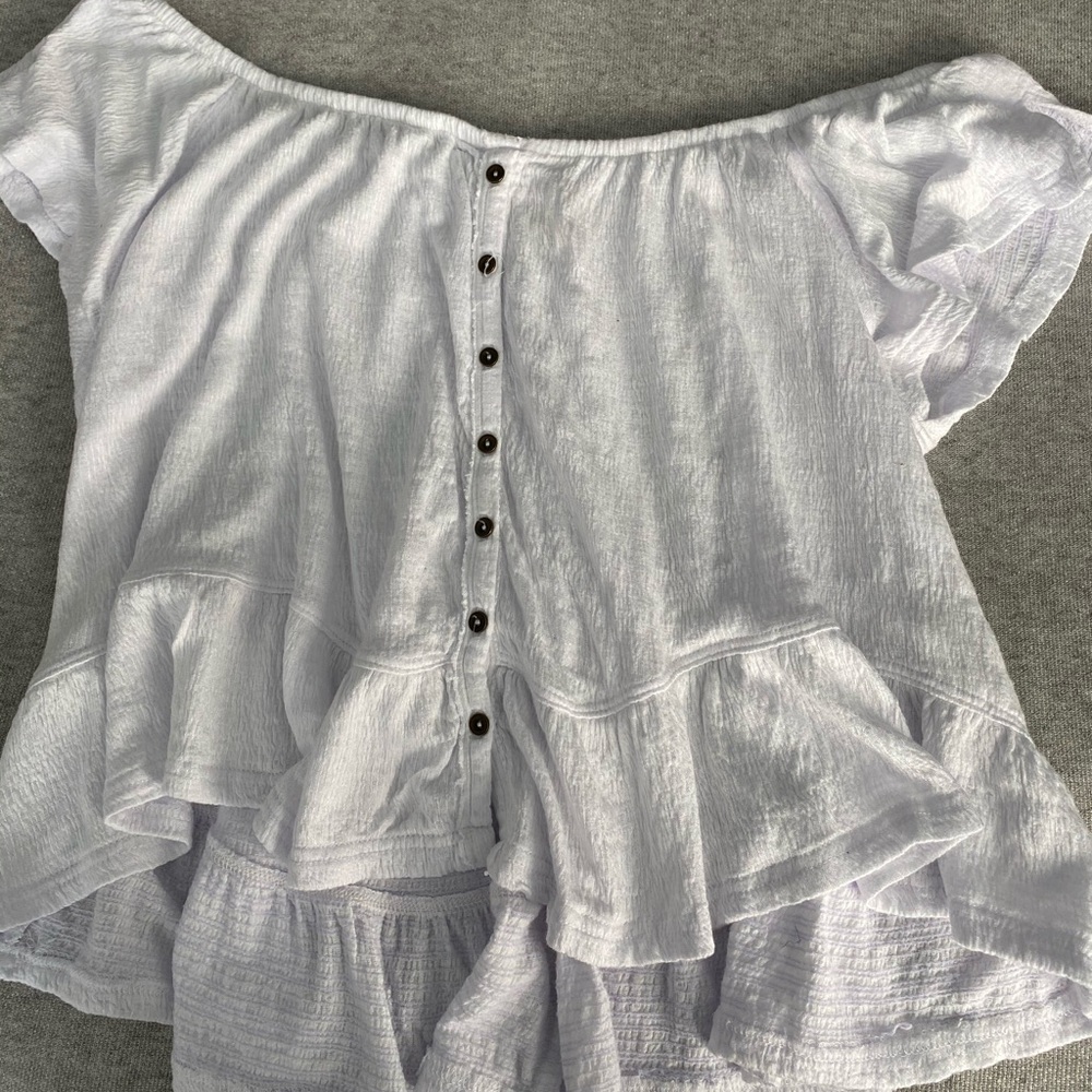 girls white off the shoulder top